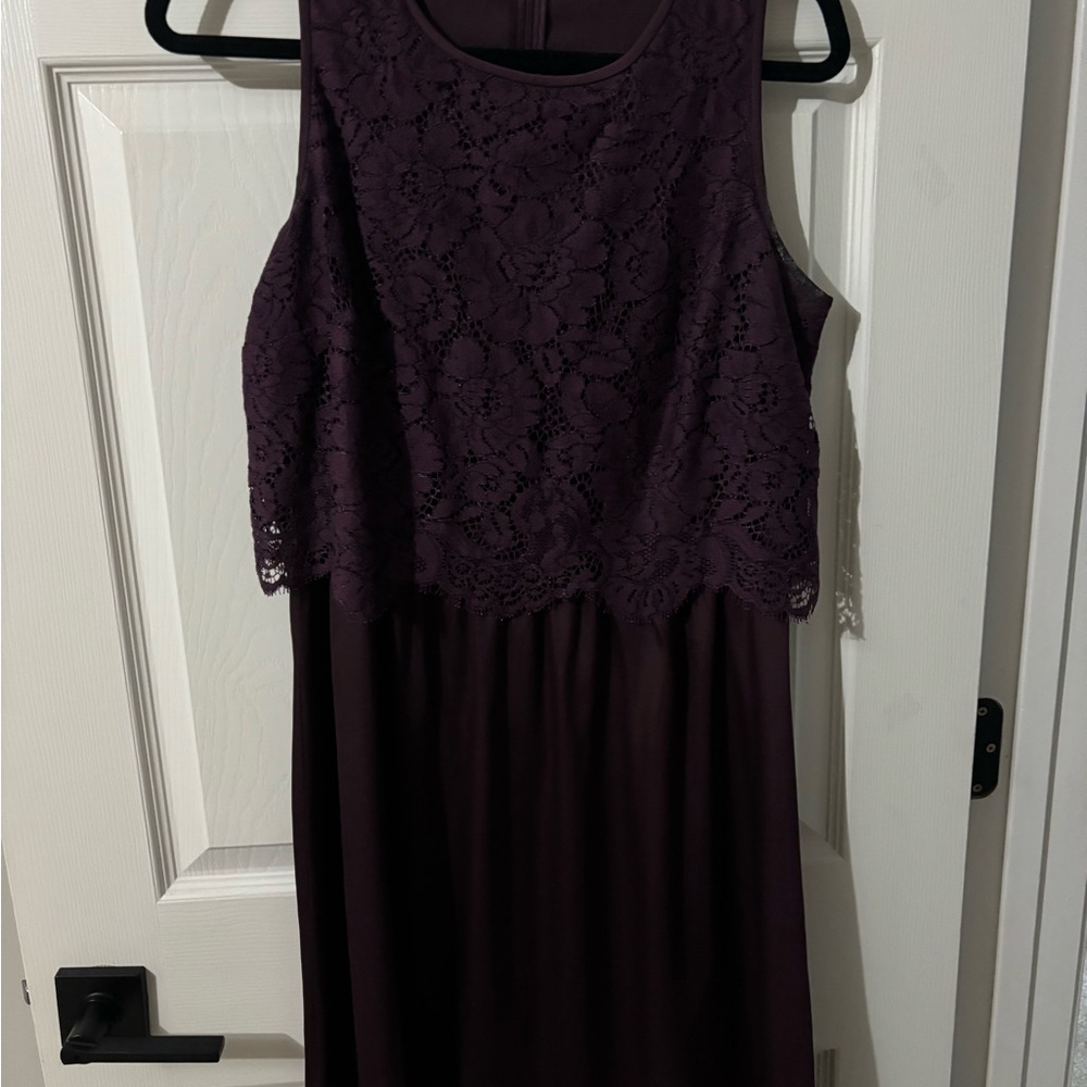 LOFT Deep Purple Lace Maxi Dress